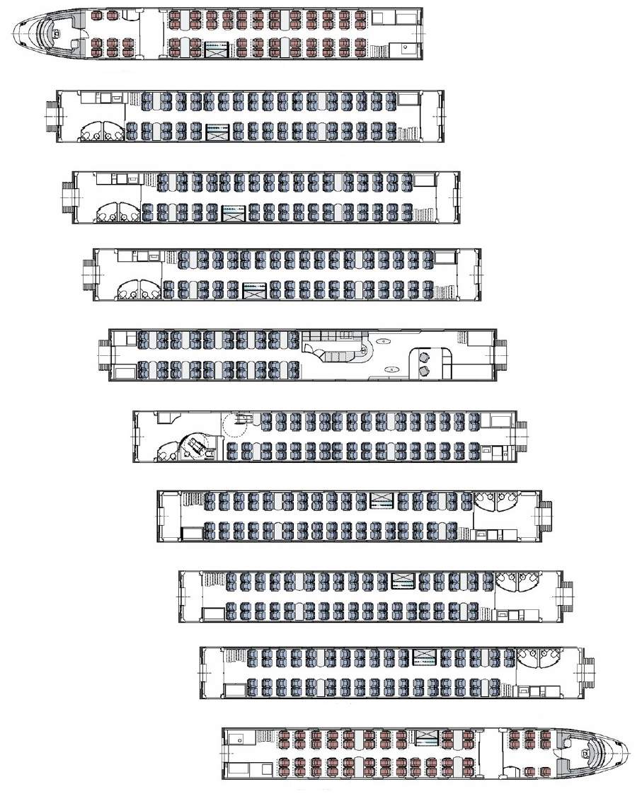 Схема вагонов сапсан с окнами и направлением движения